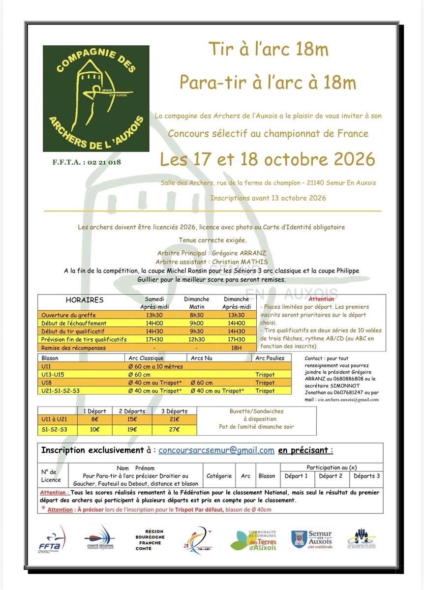 Concours tir à 18m